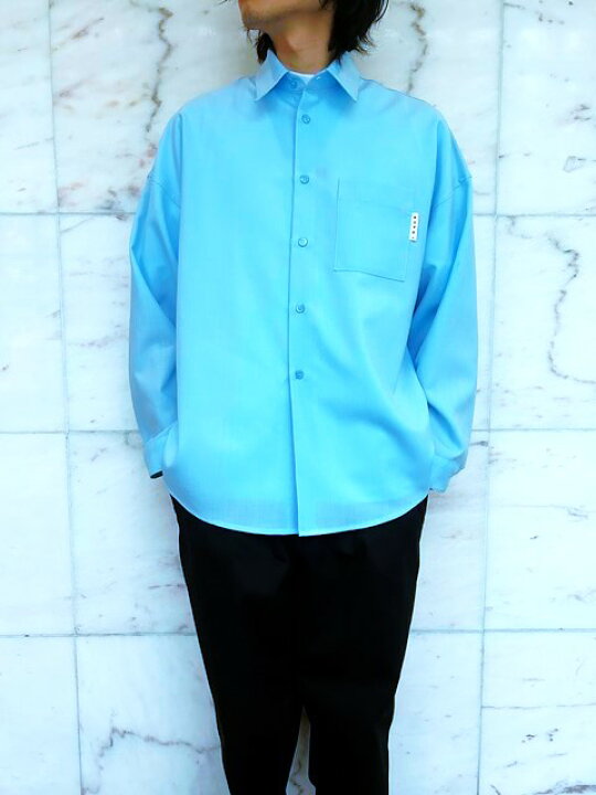 楽天市場】MARNI（マルニ）【LIGHT BLUE TROPICAL WOOL SHIRT】ブルー 