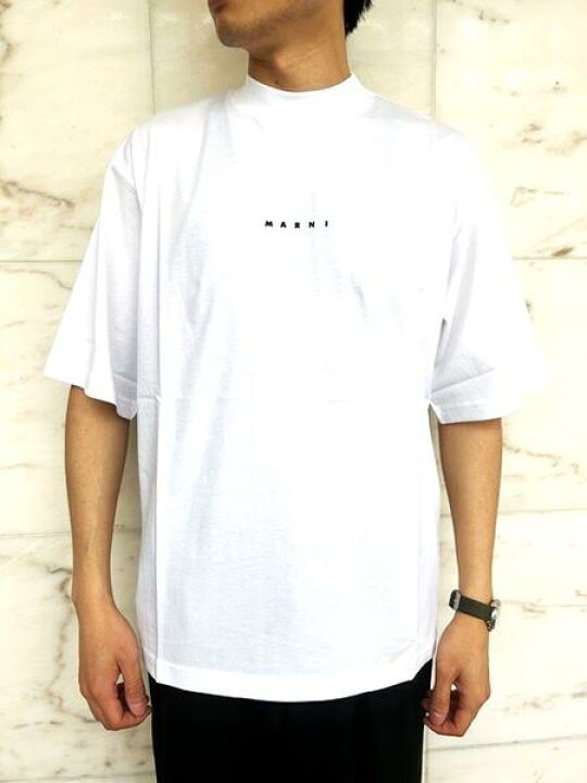 楽天市場】MARNI（マルニ）【WHITE BIO COTTON T-SHIRT WITH LOGO