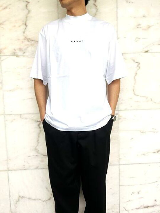 楽天市場】MARNI（マルニ）【WHITE BIO COTTON T-SHIRT WITH LOGO