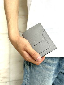 MARNI（マルニ）【SAFFIANO CALFSKIN BILLFOLD W/COIN PURS】サフィアーノカーフスキンビルフォールドウォレット☆GREY★