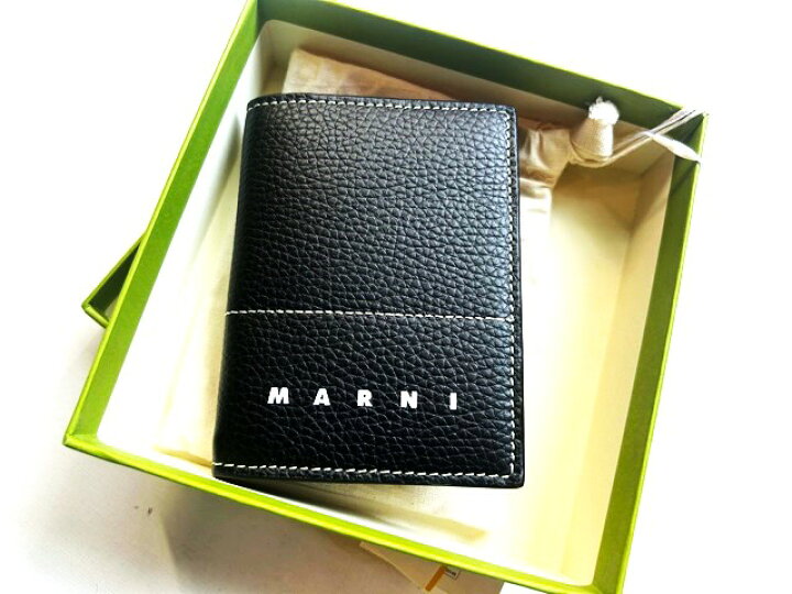 楽天市場】MARNI（マルニ）【BLACK LEATHER BIFOLD CARD CASE 