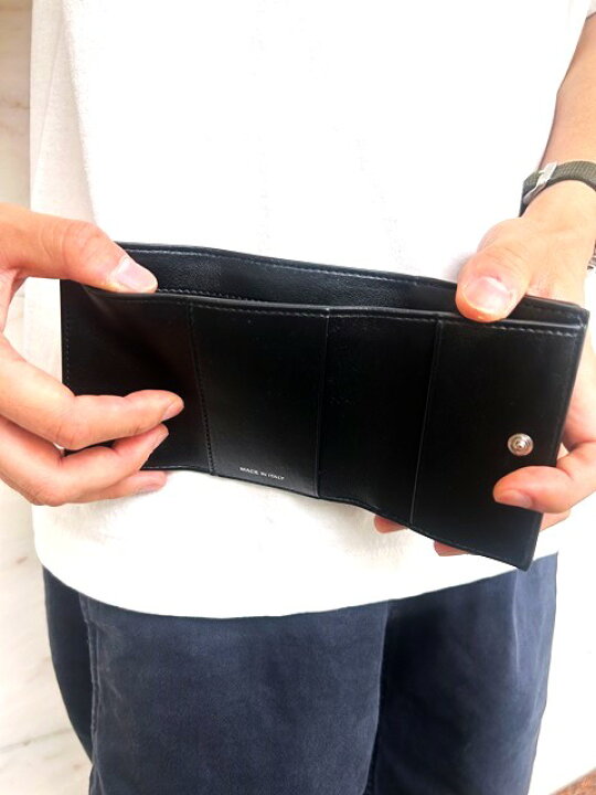 楽天市場】MARNI（マルニ）【BLACK LEATHER TRIFOLD WALLET】ブラック 