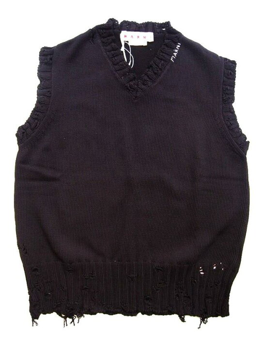 楽天市場】MARNI（マルニ）【BLACK COTTON V-NECK VEST 