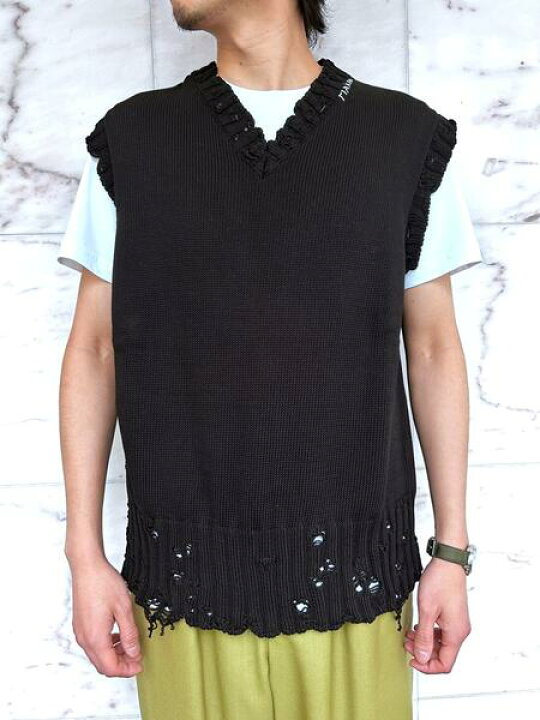 楽天市場】MARNI（マルニ）【BLACK COTTON V-NECK VEST 