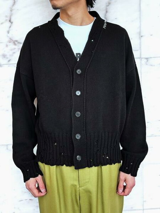 楽天市場】MARNI（マルニ）【BLACK DISHEVELLED COTTON CARDIGAN  