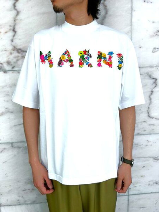 楽天市場】MARNI（マルニ）【WHITE COTTON T-SHIRT WITH BOUQUET MARNI  