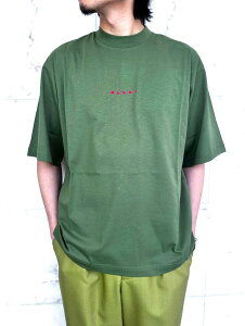 MARNI�i�}���j�j�yGREEN ORGANIC COTTON T-SHIRT WITH MINI LOGO�z�I�[�K�j�b�N�R�b�g���N���[�l�b�N�V���[�g�X���[�u�}���j �~�j���STee��GREEN��
