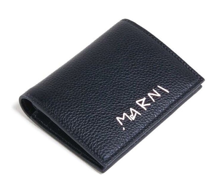 楽天市場】MARNI（マルニ）【BLACK LEATHER BIFOLD WALLET WITH MARNI 