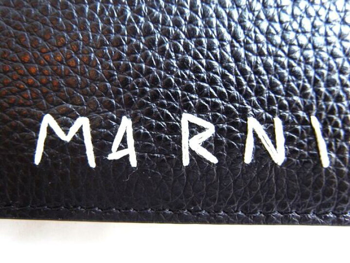楽天市場】MARNI（マルニ）【BLACK LEATHER BIFOLD WALLET WITH MARNI 