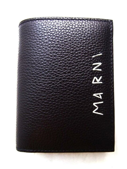 楽天市場】MARNI（マルニ）【BLACK LEATHER BIFOLD WALLET WITH MARNI 