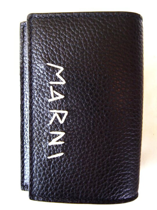 楽天市場】MARNI（マルニ）【BLACK LEATHER TRI-FOLD WALLET WITH 
