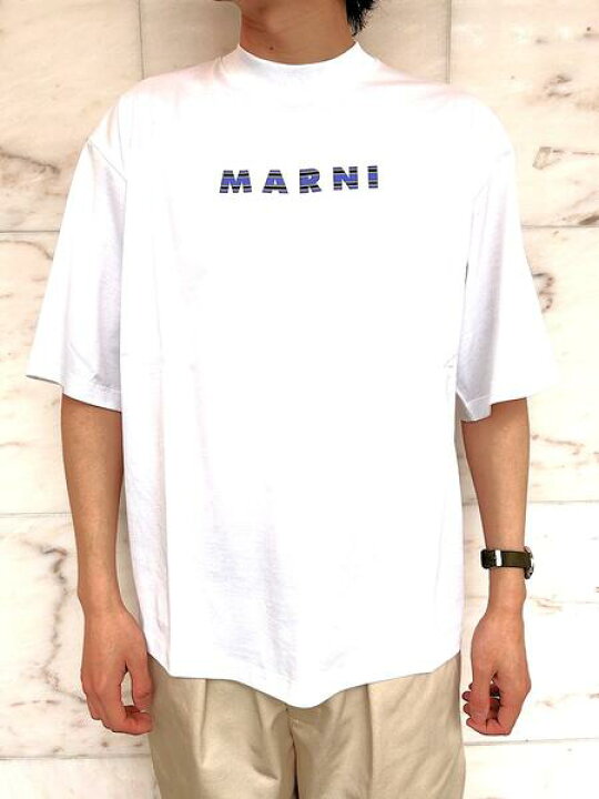 楽天市場】MARNI（マルニ）【T-SHIRT WITH BORDER PATTERN MARNI LOGO 