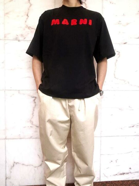 楽天市場】MARNI（マルニ）【BLACK COTTON T-SHIRT WITH MOHAIR 