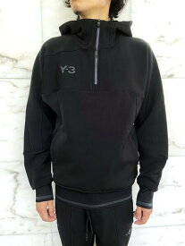 adidas Y-3（ワイ−スリー）【Y-3 U LOGO TRACK HOODIE】UNISEX”Y-3”ボンデットスウェットパーカー★BLACK★