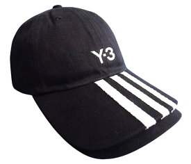 adidas Y-3（ワイ−スリー）【Y-3 3S CAP】”Y-3”スリーストライプス ベースボールCAP★BLACK/BLACK★