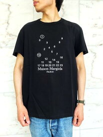 Maison Margiela（メゾン マルジェラ）LOOSE FIT【Numbering Logo Mako cotton T-shirt】マココットン”ナンバリングロゴ刺繡”ティーシャツ★BLACK★