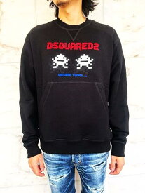 DSQUARED2（ディースクエアード）【D2 COOL SWEATSHIRT】REGULAR FIT”ARCADE TWINS”SWEATSHIRT★BLACK★