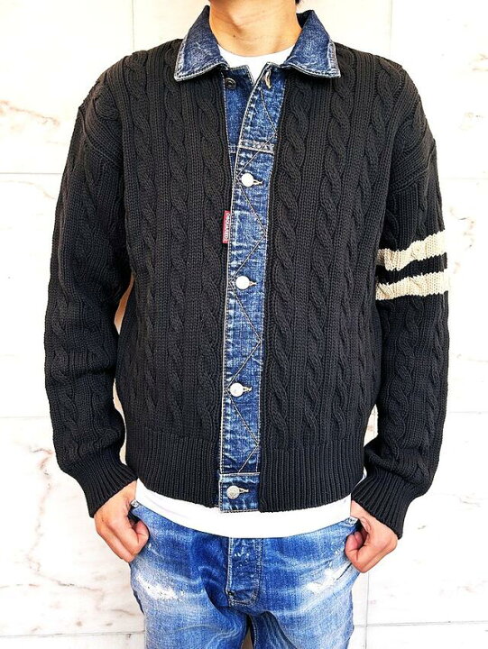 楽天市場】DSQUARED2（ディースクエアード）【DENIM DETAIL KNIT 