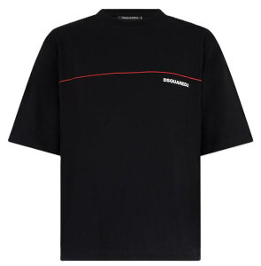 DSQUARED2�i�f�B�[�X�N�G�A�[�h�j�yDSQUARED2 TAPE LOOSE FIT T-SHIRT�z�hD2 RED LINE�h�e�B�[�V���c��BLACK��