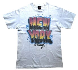 USED CLOTHES★2Fantastic SELECT★【STUSSY”NEW YORK”】"OLD STUSSY””GRAFFITI NEW YORK”ショートスリーブTee☆WHITE☆