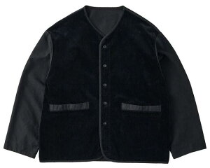 PORTER CLASSIC�i�|�[�^�[�N���V�b�N�j�yCORDUROY MOLESKIN HYBRID CARDIGAN�z�R�[�f�����C ���[���X�L�� �n�C�u���b�h �J�[�f�B�K����BLACK��