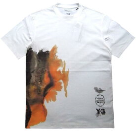 adidas Y-3（ワイ−スリー）【U AOP SHORT SLEEVE TEE】ユニセックス レギュラーフィットオールオーバープリント ショートスリーブ ティー☆CORE WHITE☆
