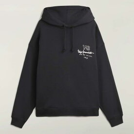 adidas Y-3（ワイ−スリー）【Y-3 GRAPHIC FT HOODIE】”Y-3”グラフィック フレンチテリー フーディー★BLACK★