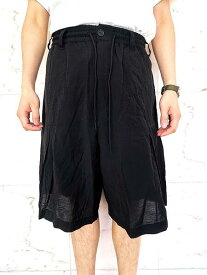 adidas Y-3（ワイ−スリー）【Y-3 CRINKLE PLEATED SHORTS】”Y-3”クリンクル プリーツド ショーツ★BLACK★