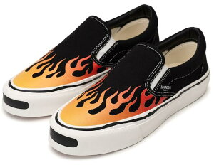 KAMIYA�i�J�~���j�yCornellFire Pattern Vulcanized Slip on Sneaker�z�R�[�l�� ���@���J�i�C�Y�X���b�|���X�j�[�J�[��BLACK��