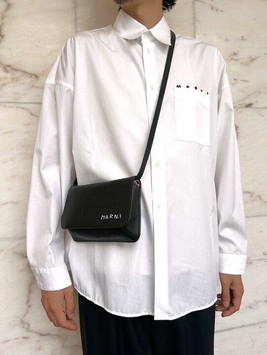 楽天市場】MARNI（マルニ）【BLACK LEATHER SHOULDER BAG WITH MARNI 