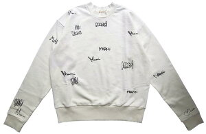 MARNI�i�}���j�j�yWHITE ORGANIC COTTON SWEATSHIRT WITH MULTGRAM MARNI LOGO�z�z���C�g �I�[�K�j�b�N�R�b�g�� �}���` �}���j ���S �X�E�F�b�g��NATURAL WHITE��