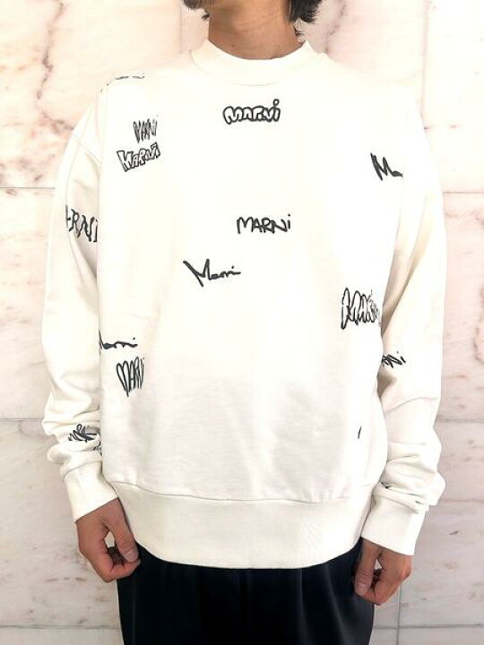 楽天市場】MARNI（マルニ）【WHITE ORGANIC COTTON SWEATSHIRT WITH 