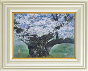 絵画【 淡墨桜(幻奏譜) 】/ P6サイズ /広森雄 偕拓堂アート