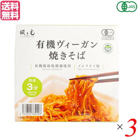 【8/10(日)限定！楽天カード利用でポイント9倍！】焼きそば カップ焼きそば ビーガン 風と光 有機ヴィーガン焼きそば 101g 3個セット 送料無料