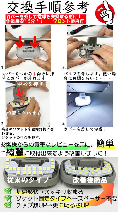 楽天市場】＼4/30までP4倍／ 【ルームランプのみ純白色 電球色 より 