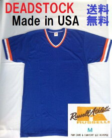 Tシャツ RUSSELL ビンテージ ヴィンテージ デッドストック USA アメリカ 70's 70年代 ラッセル 茶タグ Vネック スポーツ ライン 縁取り RINGER リンガー トリム DEADSTOCK VINTAGE アメリカ古着 未使用品