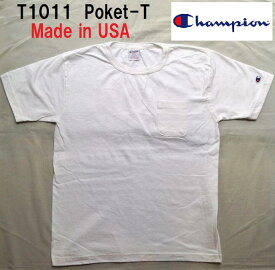 champion T1011 t1011 Tシャツ ポケット ポケT ポケットTシャツ MEDIUM ビンテージ ヴィンテージ チャンピオン Made in USA USA製 アメリカ 白 無地 100％コットン 厚手 ヘビーウエイト HEABY アメリカ古着 新品 未使用