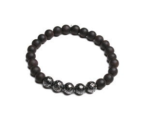 TATEOSSIAN�i�^�e�I�V�A���j�u���X���b�g�@���{�̔��X�@BR0694-Lava Bead Black