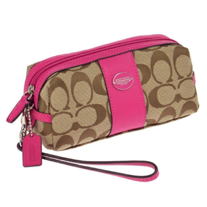 楽天市場】コーチ COACH レガシーシグネチャー コスメポーチ ピンク 
