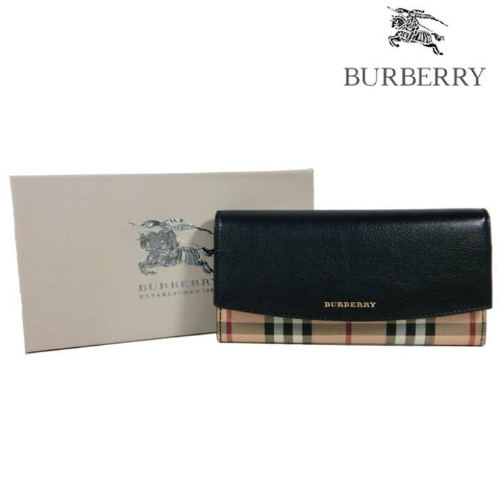 楽天市場】BURBERRY バーバリー二つ折り長財布 レディース クラシック 