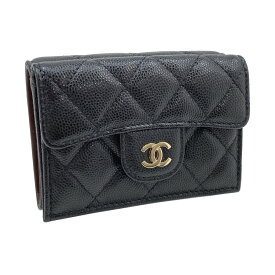 シャネル CHANEL 財布 三つ折り クラシック スモール フラップ ウォレット マトラッセ グレインド カーフスキン キャビアスキン ブラック AP0230 B10583 C3906 新品 希少 レア
