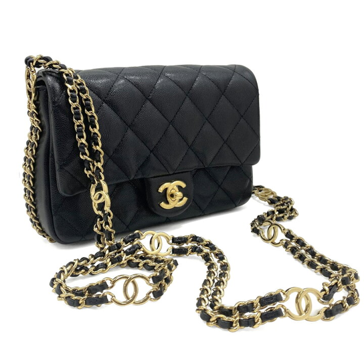 楽天市場】シャネル CHANEL ミニ フラップ バッグ グレインド カーフ 