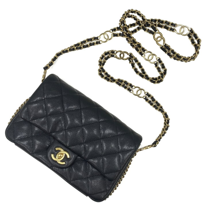 楽天市場】シャネル CHANEL ミニ フラップ バッグ グレインド カーフ 