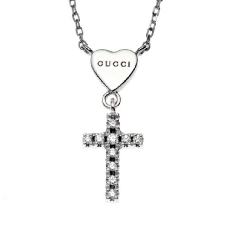 楽天市場】グッチ ネックレス GUCCI クロスハート モチーフ ペンダント 