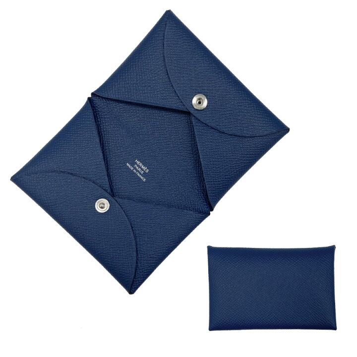 エルメス カルヴィ エプソン ブルー □J刻印 コインケース エルメス 
