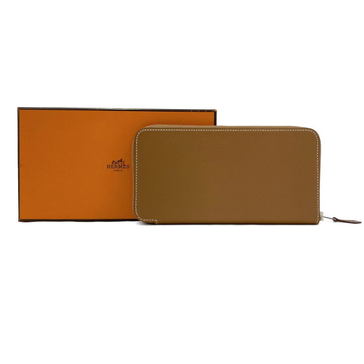HERMES エルメス アザップロング シルクイン 産む ブラウン ヴォー  