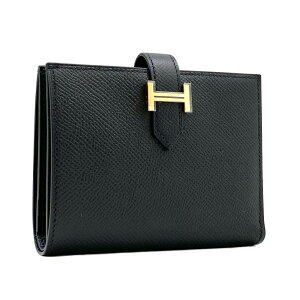 yVizWi2024NjGX HERMES z ܂ ~jz GX xARpNg H[Gv\ m[ ubN  S[h Bearn Compact Epsom Noir H039790CC