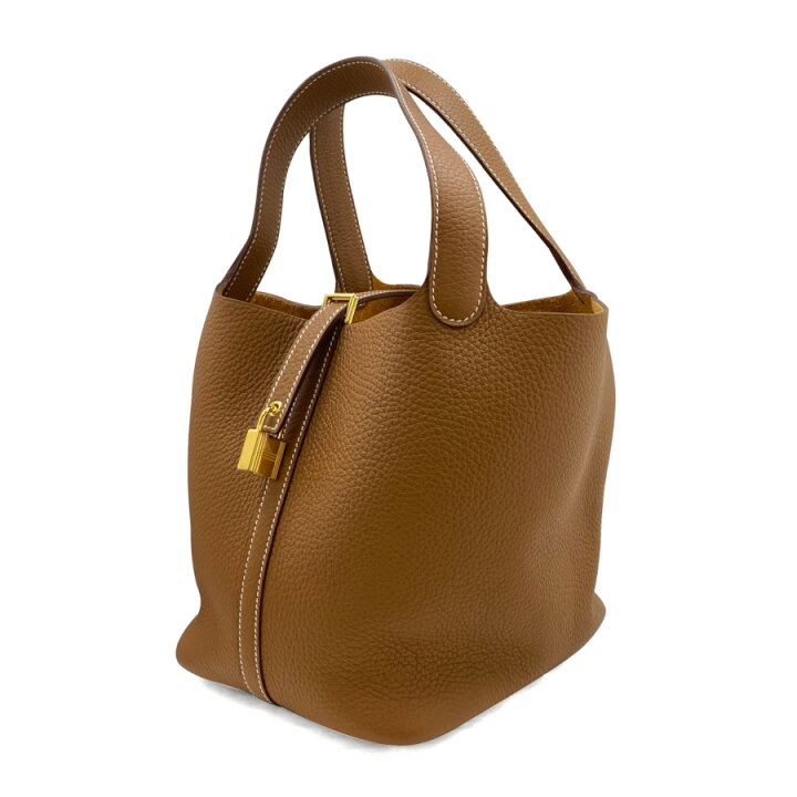HERMES エルメス ゴビ PM ハンドバッグ ゴールド 正規品