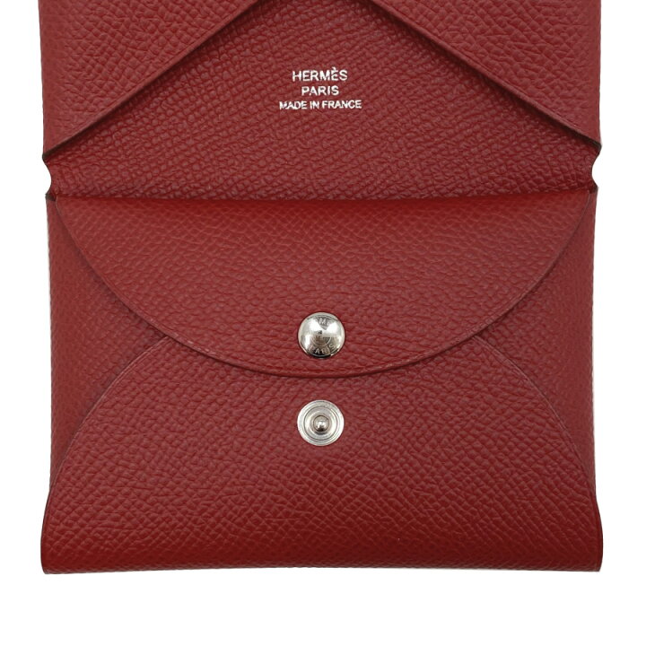 楽天市場】エルメス HERMES カルヴィ デュオ エプソン レザー ルージュ 