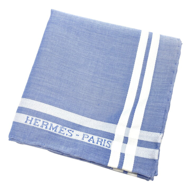エルメス ハンカチ コットン100% ブルー系 箱付き【AFI20】（楽天市場  